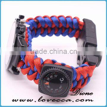 2017 New Style Climbing Camping Survival Bracelets Umbrella Rope Firestarter Life Saving Paracord Watch Band photo-5