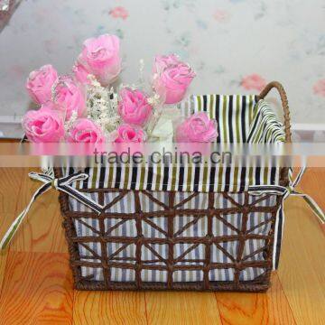 Handmake Wooden Laundry Wicker Basket Cabinet photo-3