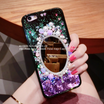 Diamond Mirror Cover Case Silicone Cell Phone Case Mobile Phone Cases for IPhone7/7Plus/6/6s/6plus/6splus Soft Shell photo-3