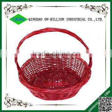 Hand Woven Red Wicker Gift Basket for Christmas photo-4