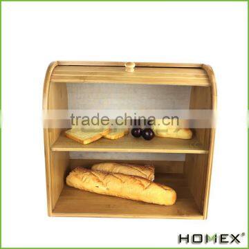 High quality bamboo decorative bread boxes Homex-BSCI