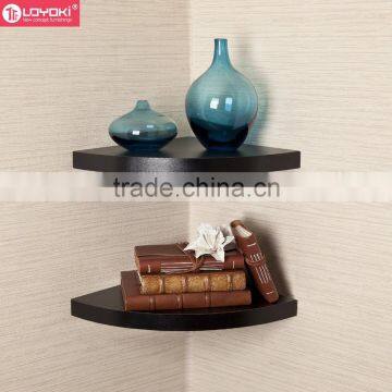 Hot Sale Large Radial Floating Shelf Set of 2 MDF Wood Home Wall Decoration Wall Mounted Corner Wall Shelf photo-3