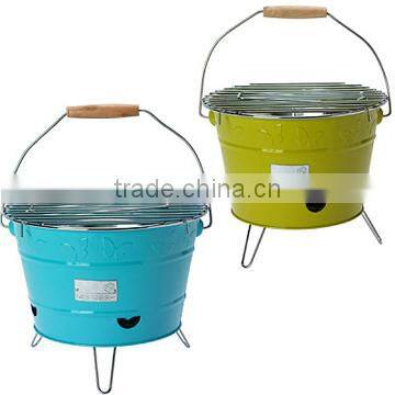 Portable Bucket Charcoal Bbq Grill Metal photo-6