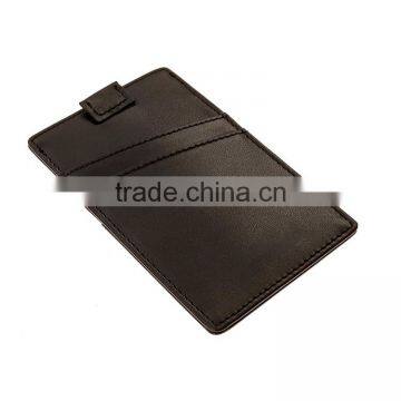 New Design Full Grain Leather Slim Pull Tab Leather Credit Card Holder With RFID Blocking photo-3