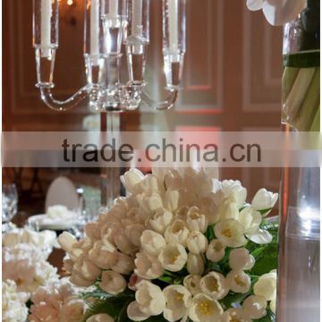 Wholesale 5 arm crystal glass candelabra for wedding