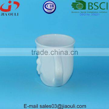 Glazed White Ceramic Cup, Cup Shape Flower Planter photo-2