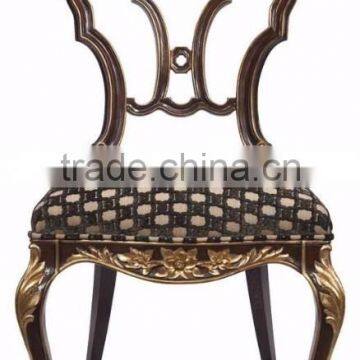 Stylish Royal European Style Golden Chippendale Floral Dining Chair With Sharp Contrast Purple and Golden Fabrics BF12-04254d photo-5