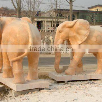 High Quality Pink Marble Elephant Sculpture photo-3
