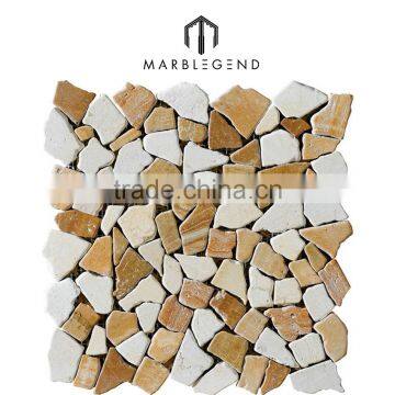 Honed Finished Free Style Chips Mixed Color Natural Marble Stone Mosaic