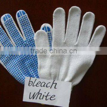 blue PVC dot knitting work gloves