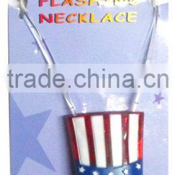 4th of July led flashing hat necklace