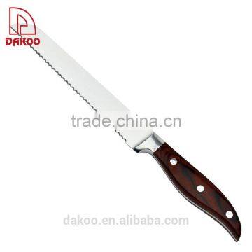 High Quatity Red Color 8" Bread Knife With Pakka Wood Handle photo-2