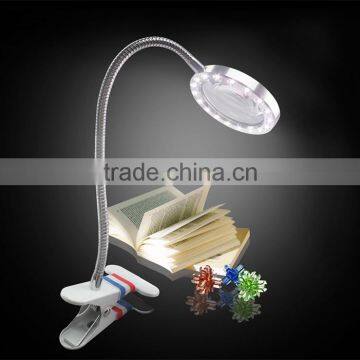 2016 Latest Popular Fashionable New Design Gooseneck Clip Reading Magnifier With LED Light photo-2