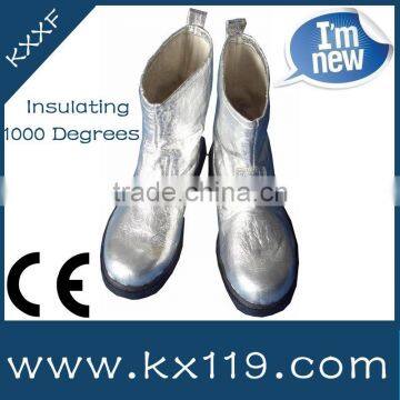 Aluminum foil composite fireproof fabric silver boots(Resistant 1000 degree)