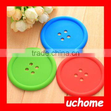 UCHOME 2016 New Colorful Button Shape Silicone Cup Mat/Coaster photo-3