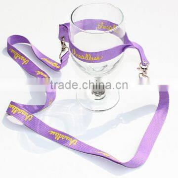 Custom Printing Lanyard With Glass Holder