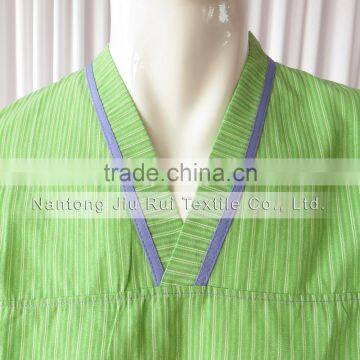 Orange/Green Solid Stripe Unisex Pajama Sets V-Neck Short Sleeve Sleepwear Summer/Autumn Couple Spa Shirt+Pants Pajama Sets photo-4