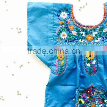 2016 Boho Hand Embroidery Design Cotton Dress For Baby Gril Kids Children Frock Dresses HSD5471 photo-5
