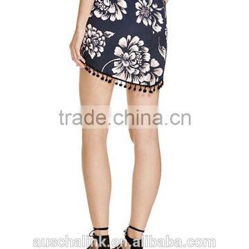 2016 Fashion Design Sexy Girls Wearing Mini Floral Print Skirts photo-2