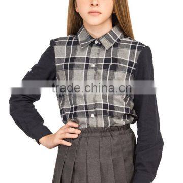 Bospoke Autumn Middle School Uniform Plaid Flannel Shirt