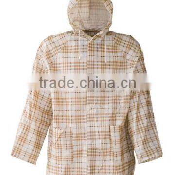 ADULT EMBOSSED/PLAIN PVC WATERPROOF JACKET LIGHT WEIGHT RAIN JACKET