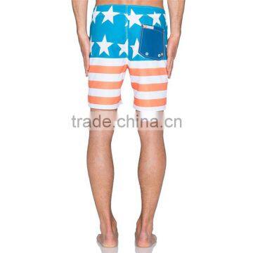 Custom Mens Striped 100% Polyester Beach Shorts Vintage Beach Volleyball Shorts photo-2