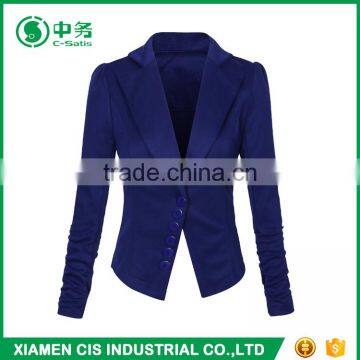 Latest Design Pure Pink Color Multi Buttons Ladies Slim Fit Blazer photo-2