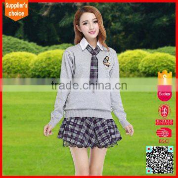 Suzhou Wholesale v neck long sleeve school uniform japanese