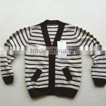 children striped knitted cashmere sweater cardigan