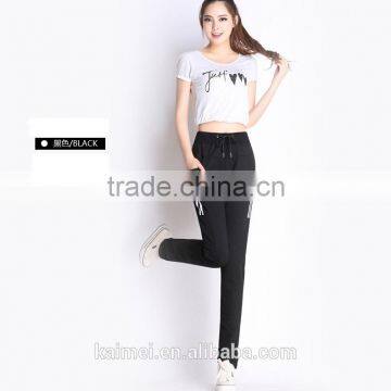 2017 wholesale oversize life gym good quality comfortable tracking pants woman CVC(60/40)