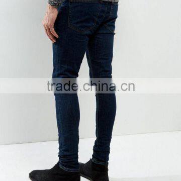 Blue Tinted Supper Skinny Denim Jeans Slimming Tight Jeans photo-3