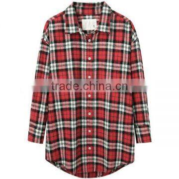 Boys wholesale plaid flannel shirt with short sleeve