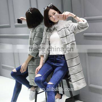 Women's Real Fur Coat Real Rex Rabbit Fur Jacket Knitted Wool Lining Coat of Fur Stand Collar Female photo-3