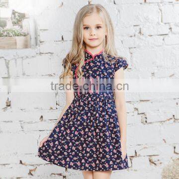 S60721B 2017 New summer girls dress baby chinese style girl floral dress