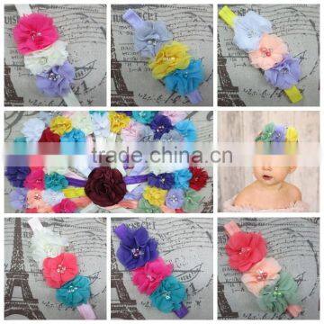 Multi Types Girl Baby Flower Headband Wholesale, Glitter Pearl Headbands Elastic