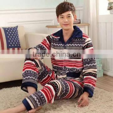 2015 Wholesale Flannel Men Winter Pajama Set