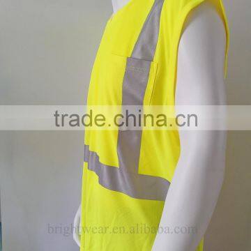 ANSI High Visibility Sleeveless 3M8710 Heat-transfer Reflective Tape Protective T-shirt photo-3