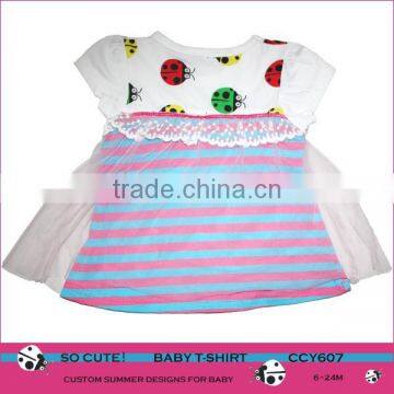 Wholesale New Design Boutique Infant Cotton Tops Cute Baby Girls T-shirt photo-2