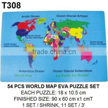 54pcs World Map EVA Jigsaw Puzzle Mat