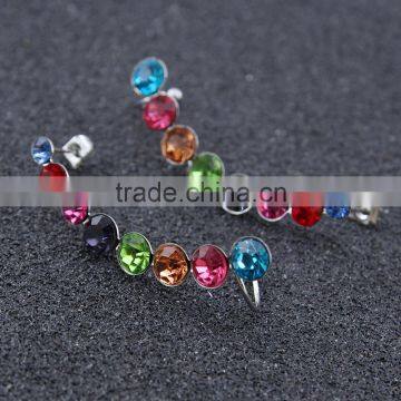 Fashion Jewelry Amazing Cuff Earrings Punk Style Earrings Women Elegant ss Cuff/ear Wrap Clip Crystal Gold Earrings photo-6