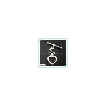 silver heart shape toggle clasps for necklace/jewelry