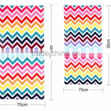 Large Printed Wave Striped Microfiber Towel Beach