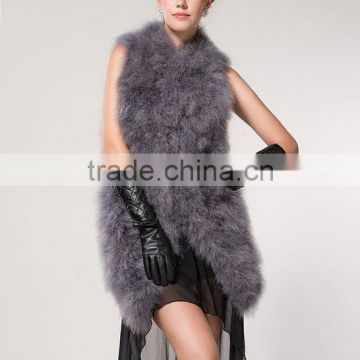 YR119 Genuine Turkey Feather Fur Sleeveless vest Real Feather Fur Gilets