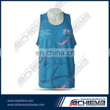 sublimation printed gym singlets/vest/tanktop for man