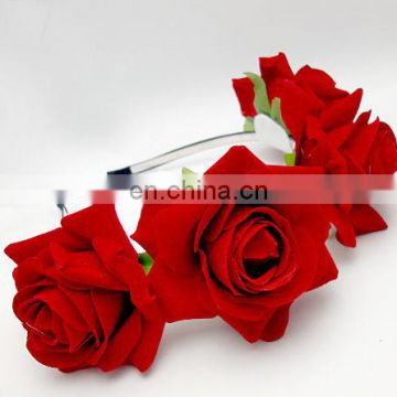 2016 hot sale headband with roses charming indian flower garland FH2121