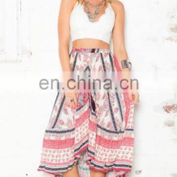 New Fashion Skirt in Red Print Boho Long Maxi Skirt, Latest Long Skirt Design photo-2