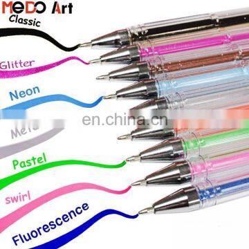 Rainbow Pack 24 Colors Gel Pens Set Metalic Glitter Pastel Neon Gel Ink Pen Set photo-6