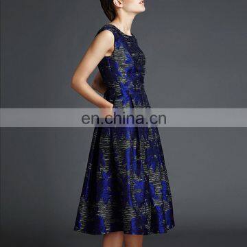 OEM Service Online Shopping New Fashion Round Neck Floral Floral Dress 2016 Elegant Women Casual Dress photo-5
