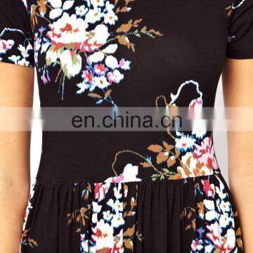 Short Sleeve Clothing Vintage Tapestry Floral Party Dress