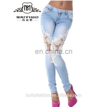 2016 Baiyimo new fashion design women denim jeans pants